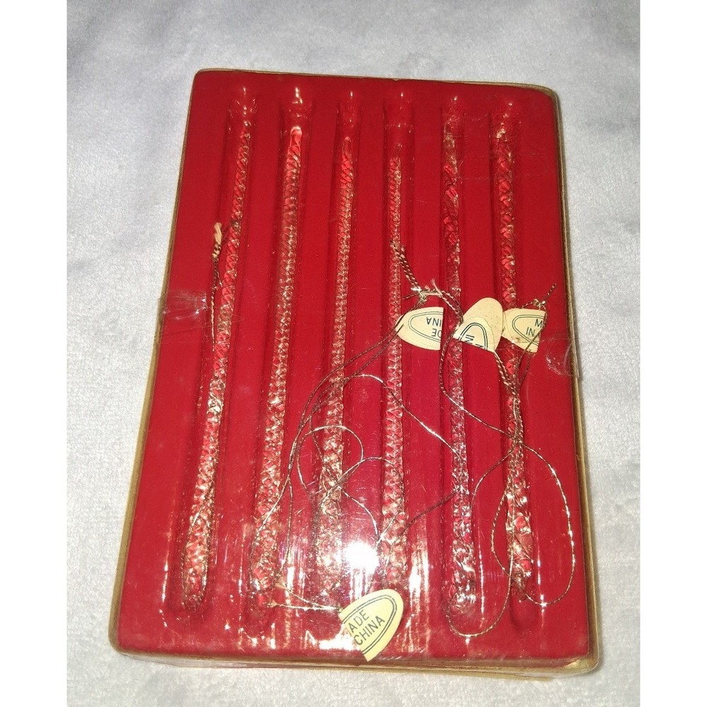 Bronner's Clear Glass Icicle Christmas Ornaments Set of 6 Twisted 5"